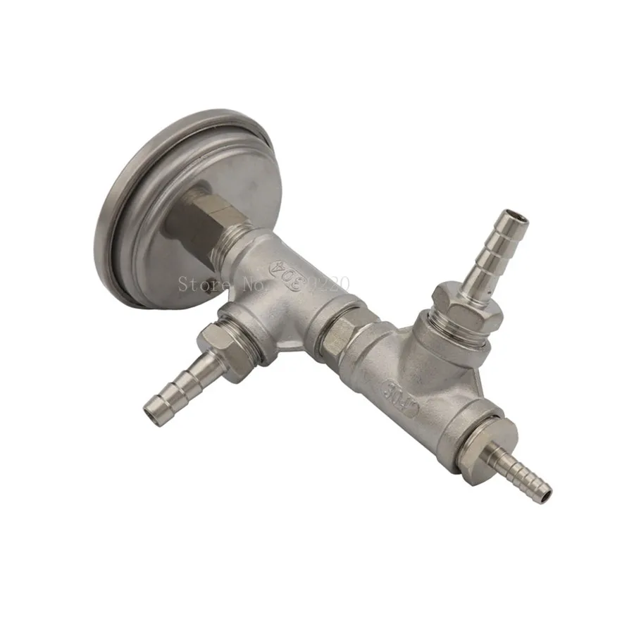 

Homebrew Beer Keg Tun Kettle In-line Thermometer Fitting With 1/2" Hex Nipple & Hose Barb