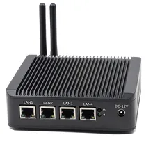 Fanless industrial Mini PC with Atom J1900 CPU 2G/4G/8G RAM EMMC/SSD/HDD Option 4* Lan HDM/VGA support wifi/3G Module