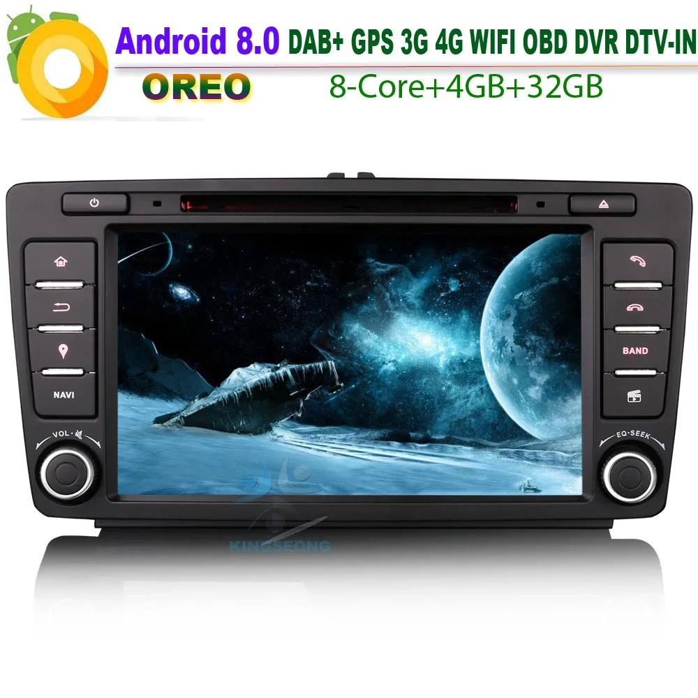 " Android 8,0 авто радио DAB+ автомобильный CD-плеер для SKODA OCTAVIA USB gps видеорегистратор Bluetooth Wifi BT 4G SD Радио RDS OBD2 автомобильная стереосистема