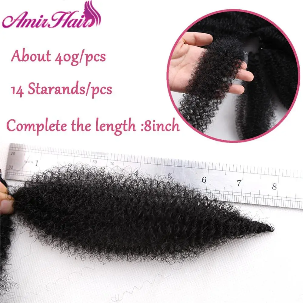 Amir Soft Afro kinky Curly Twist Braids Crochet Hair Synthetic Braiding Hair Extension For Black/ White Women 5