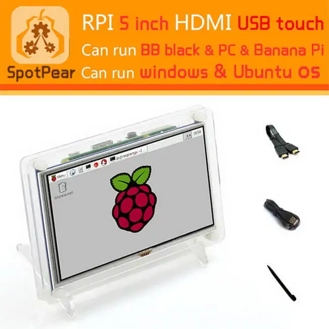 Raspberry Pi компьютер 5 дюймов HDMI lcd USB 5 дюймов сенсорный экран TFT дисплей прозрачный чехол
