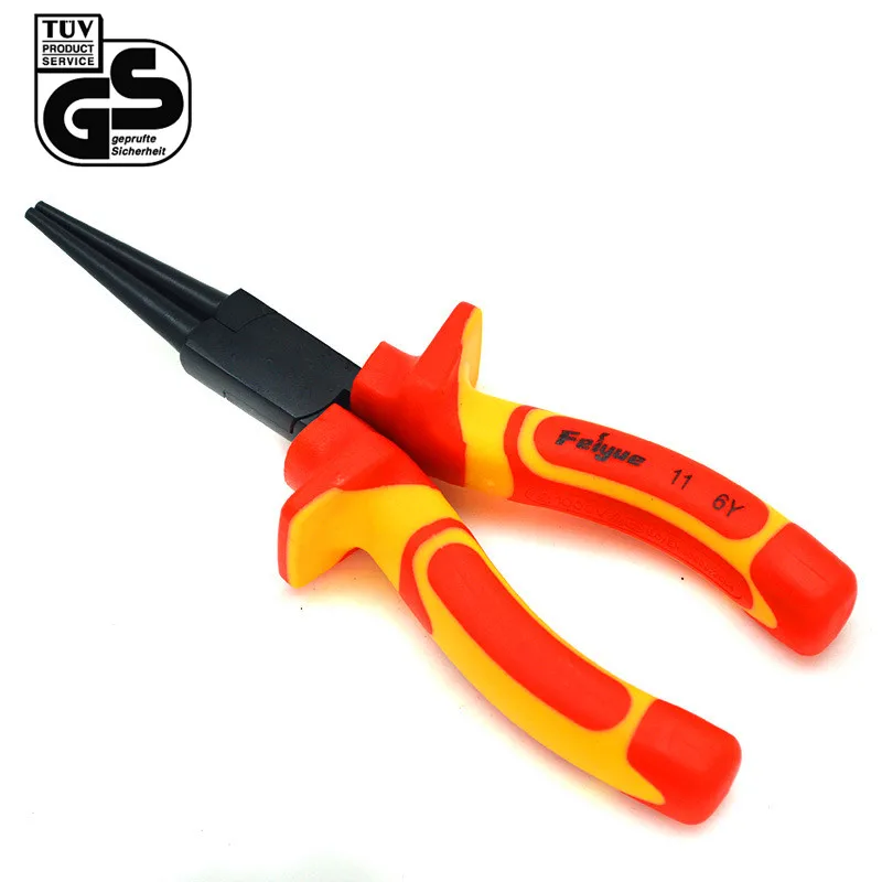 Top Quality Vde Round Nose Pliers With 1000v Insulated Handles 6 Inch