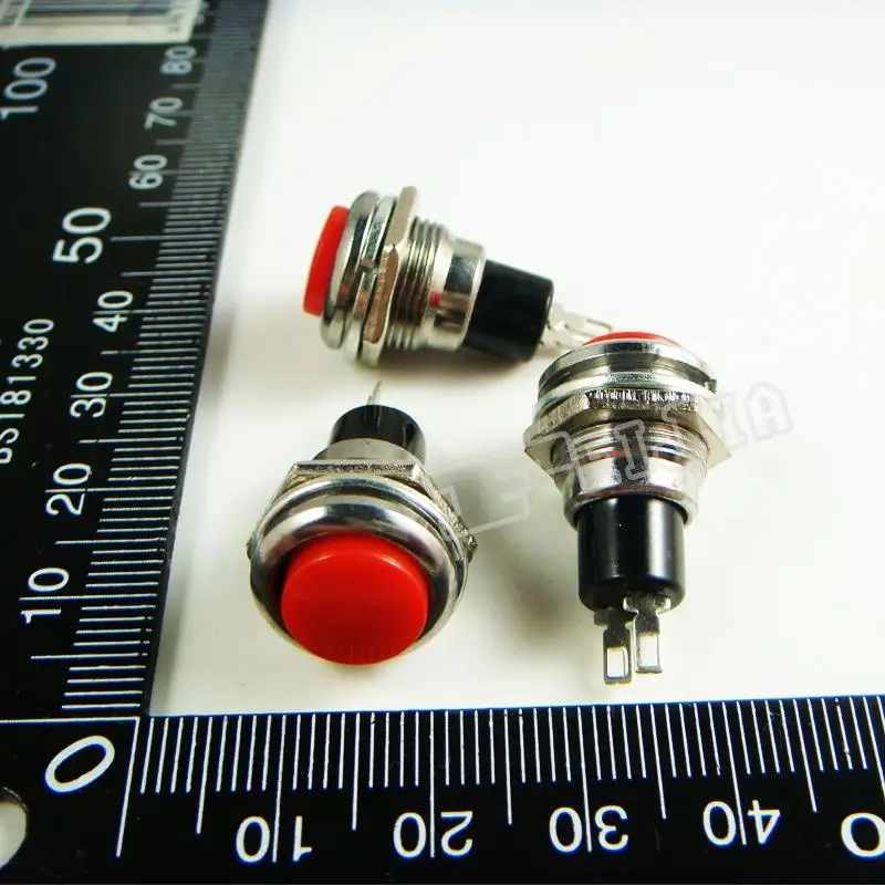 

DS-216 Button color Red 1A/250VAC OFF-ON 2Pin Non Self-locking Push Button Switch (Self reset switch) 20Pcs/lot