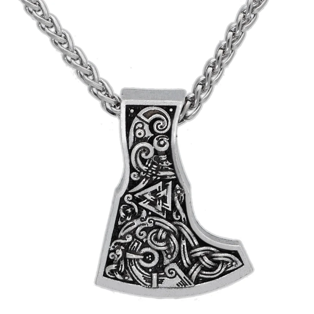 Мужское ожерелье с подвеской norse viking axe символ Одина Ворон Дракон амулет|Ожерелья