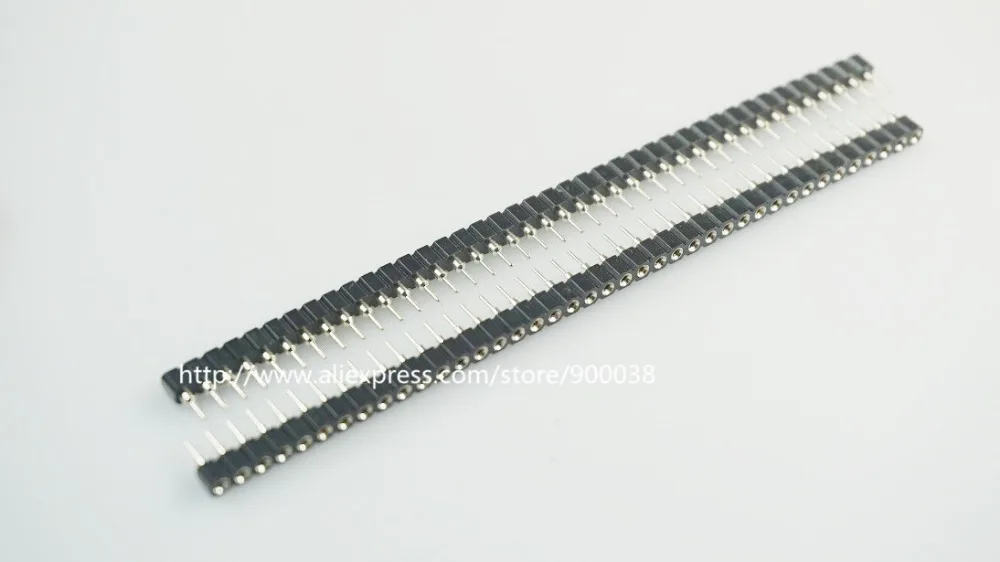 

1000pcs Single Row 40Pin 2.54mm Round Female Pin Header machined 1x40P insulator height 3.0mm through hole SIP solder PCB