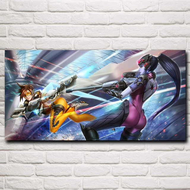 Over Watch Lena Tracer Video Game Art Silk Poster Prints