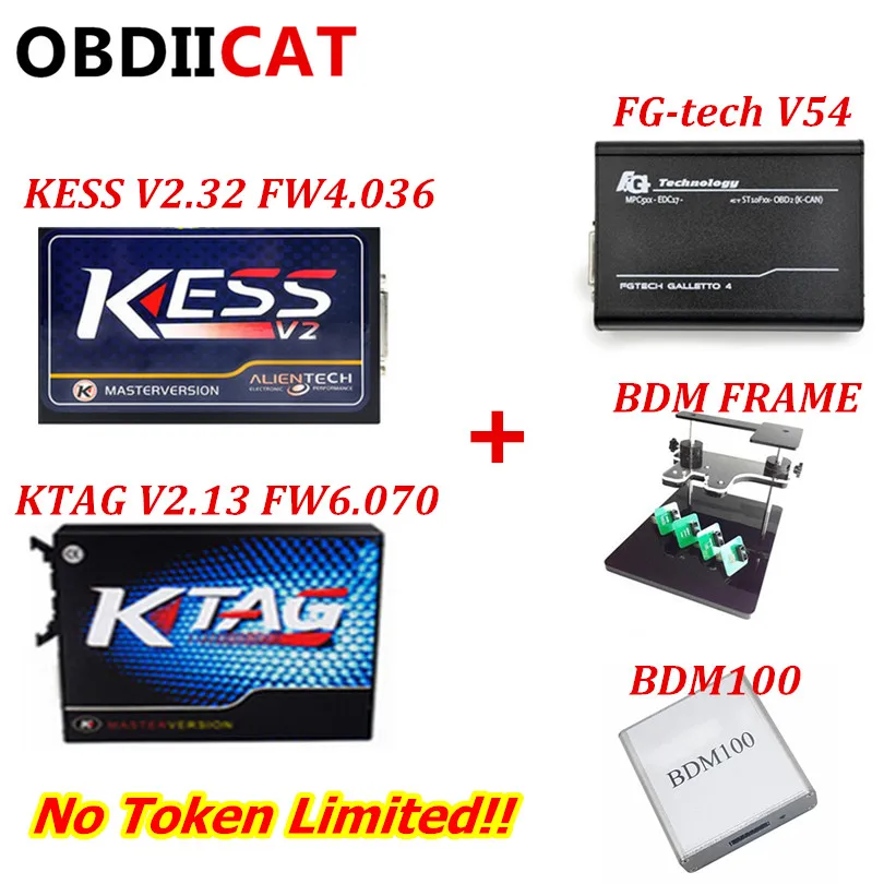

2019 Online Kess V2 V2.32 4.036 + ktag 2.13 FW7.020+ Fgtech V54 +BDM100 +BDM Frame ECU Chip Tuning Tool No Token ECU Programmer