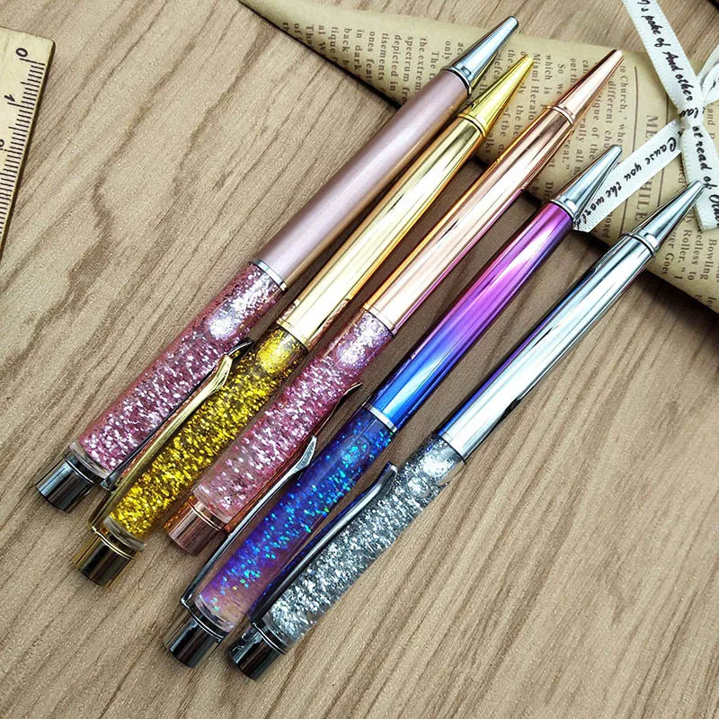 

New Luxury Pen High Quality Glittering Foil Metail Ballpoint Pen Business Oily Ball Pens Office Stationery School Supplies