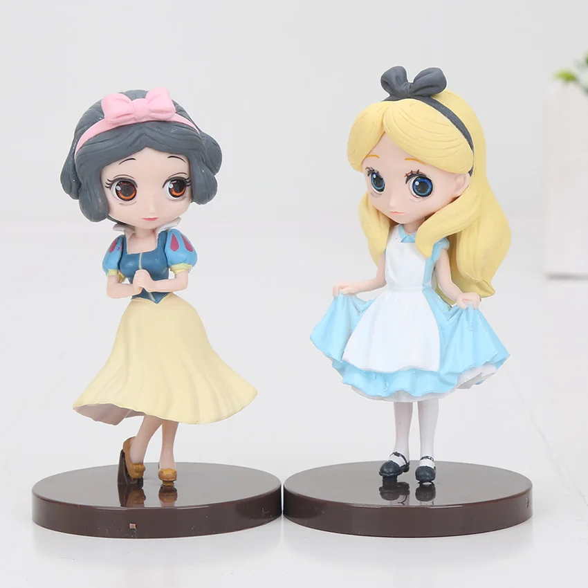 

2pcs/set Q Posket princesses figure Toys Dolls Snow White PVC Figures toys angled Beauty Model Dolls children gift