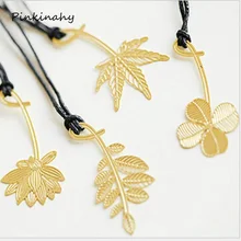 4 штуки в партии DIY Kawaii из золотистого металла растений Закладки для книги Бумага Творческие детали прекрасный корейский Канцтовары подарок Вышивка Крестом Пакет