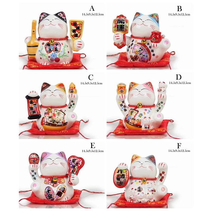 5 дюймов керамика Maneki Neko орнамент Lucky Cat Копилка японская Фортуна кошка фэн шуй статуэтка свадебный подарок