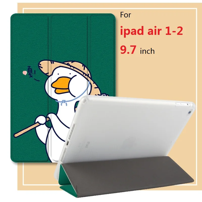 

Cute Creative Duck tablet case for ipad air 1-2 9.7 inch ultra-thin design with stand case for ipad air1/air2 9.7" tablet cases