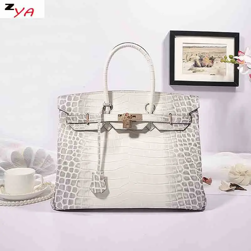 2017 New Genuine Leather Womens Handbag Crocodile Leather High Quality Famous Brand Designer Ladys bolsa feminina bag 30 35cm 2017 New Genuine Leather Womens Handbag Crocodile Leather High Quality Famous Brand Designer Ladys bolsa feminina bag 30 35cm