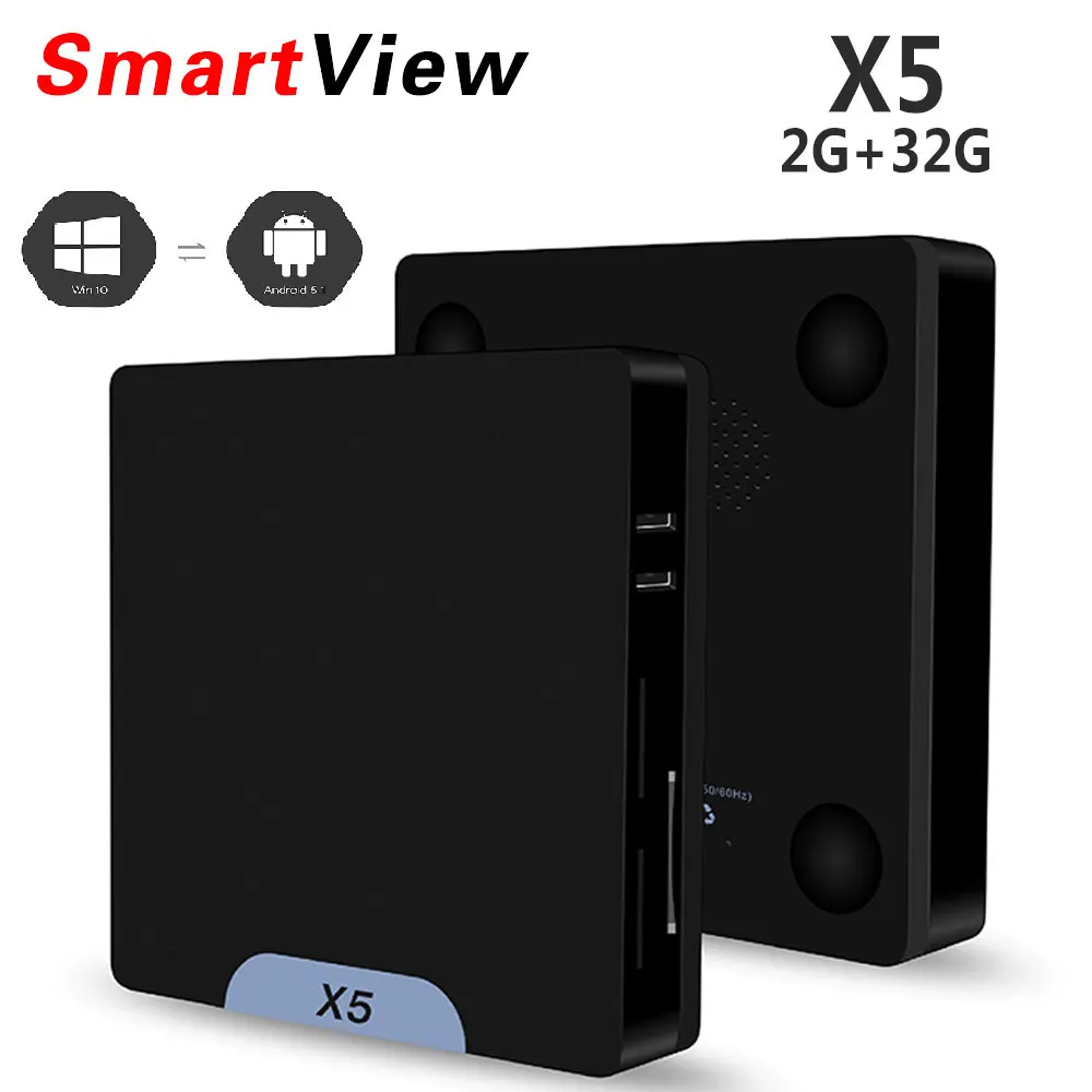 

X5 Mini Smart PC Atom x5-Z8350 Processor Windows10 & Android 5.1 TV Box 2GB 32GB Bluetooth 4.0 1000M LAN 2.4G WiFi set top box