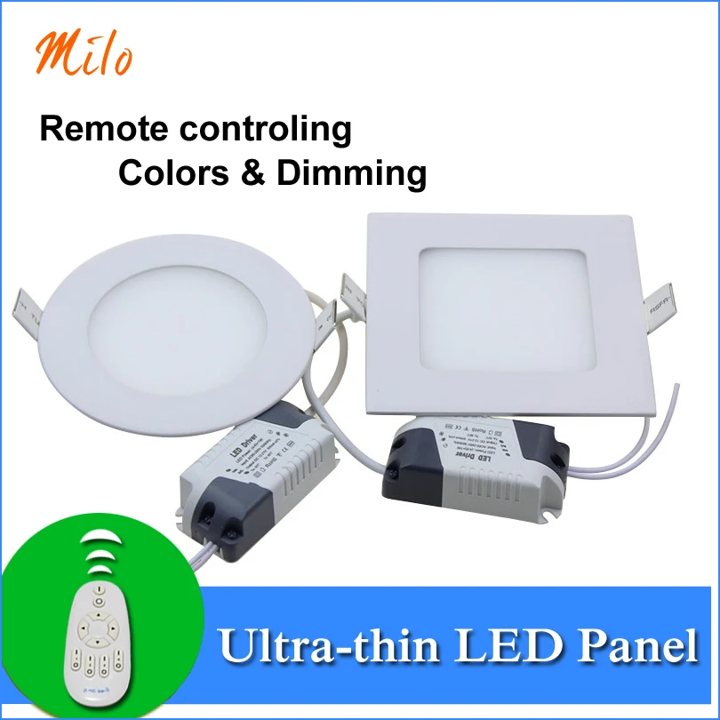 

Remote controling emitting colors and dimming LED panel light , 6W 12W 18W 24W,ultra-thin design,Aluminum die-casting LED lamp