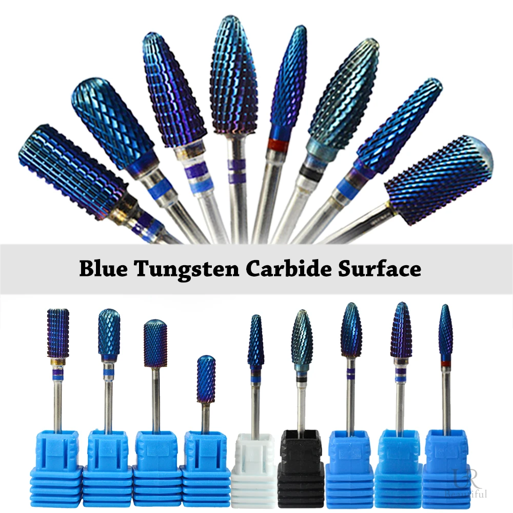 

1Pcs High Quality Nail Manicure Bit Blue Tungsten Carbide Surface File For Electric Cuticle Manicure Machine Nail Art Tool BE308