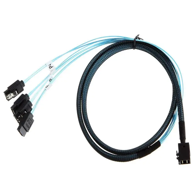 Внутренний HD Mini SAS (SFF 8643) Target 4x SATA (хост) кабель SFF 8643 до (обратная версия) для задней