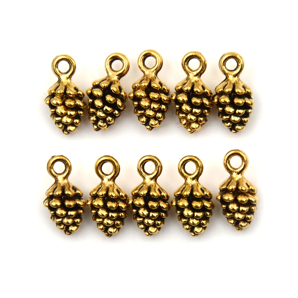 10 шт. античный кулон подходит для винтажного тибетского серебра DIY Подвески Pinecone