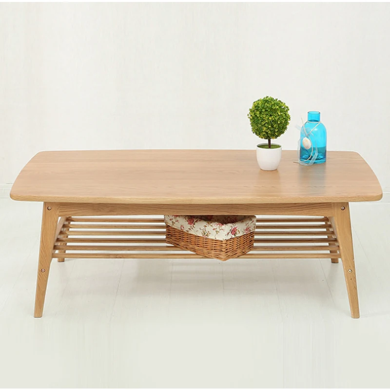 

White Oak Coffee Table Simple Modern Dining Table Japanese Double-decker Nordic Tea table Coffee Table