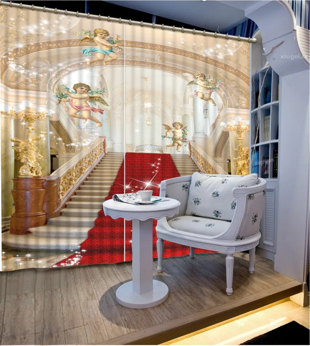 

European style angel 3D Window Curtains For Bedding room Curtains for living room Home Decoration