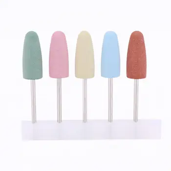 

5PCs Silicone Nail Grinder Drill Bit Nail Art Silicone Polisher Nail Grinders For Electric Manicure Machine Tool Smoothing Drill