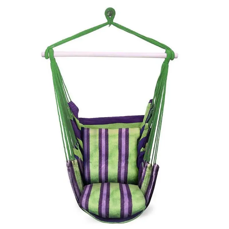 Новый гамак подвесная веревка гамак стул с 2 подушками для использования в саду портативный-любое место lounge дизайн спецификация