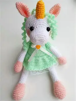 

amigurumi girl unicorn rattle toy