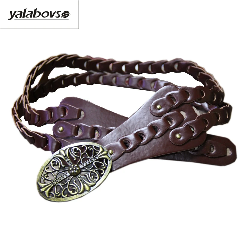 

Yalabovso 2017 New Irregular Retro Novelty Vintage Brown Belt Fashion adjustable Waist sealing Belt for woman A50-PD-003 Z30
