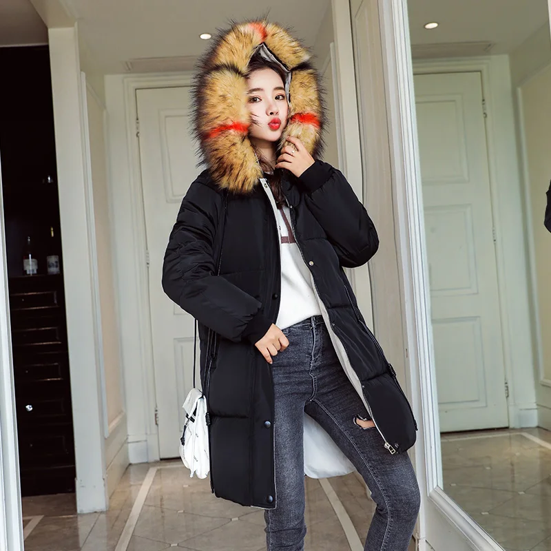 KUYOMENS Fake Fox Fur Collar Winter Coat Women 2017 New Fashion Winter Jacket Women Parka Long Down Jacket Female Warm Outerwear