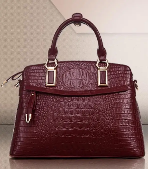 

Shipping Free 100% Genuine Leather Cowhide Handbags For Women High-end Crocodile Pattern Bag Inclined Shoulder Bags