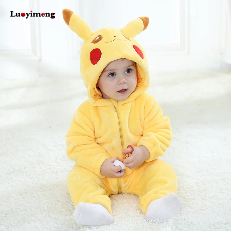 الشتاء Inflant السروال القصير الاطفال بذلة الكرتون طفل الملابس ستيتش الباندا بيكاتشو منامة ينامون Kigurumi ازياء للأولاد الفتيات