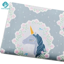 Полуметровая хлопковая ткань с рисунком единорога для шитья одежды; детская кроватка; простыня; подушки; наволочки для шитья; ткань «сделай сам»