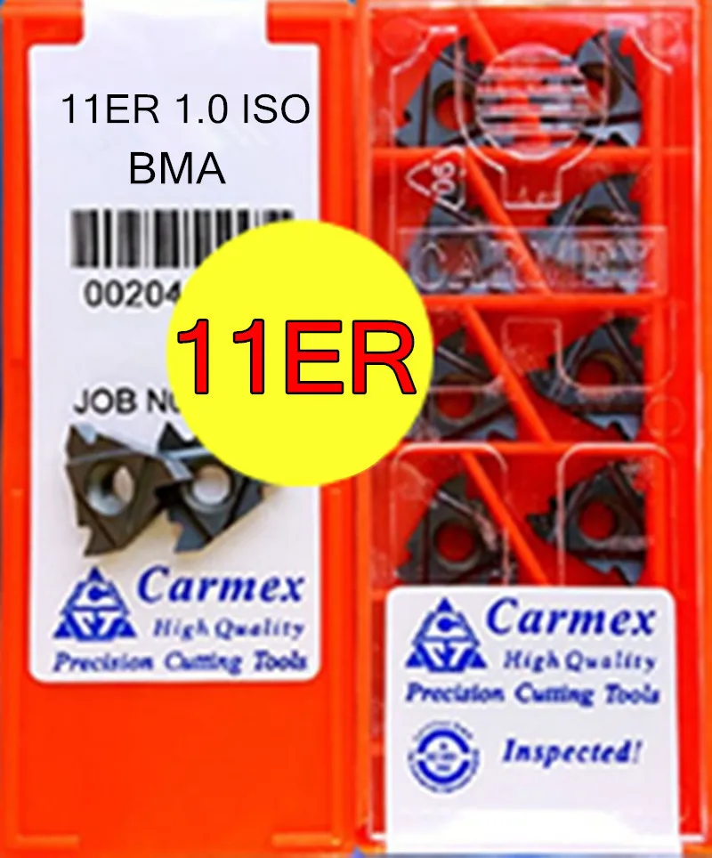 

11ER 1.0 ISO BMA 10pcs/set Carmex CNC External thread carbide insert Processing stainless steel and steel Free shipping