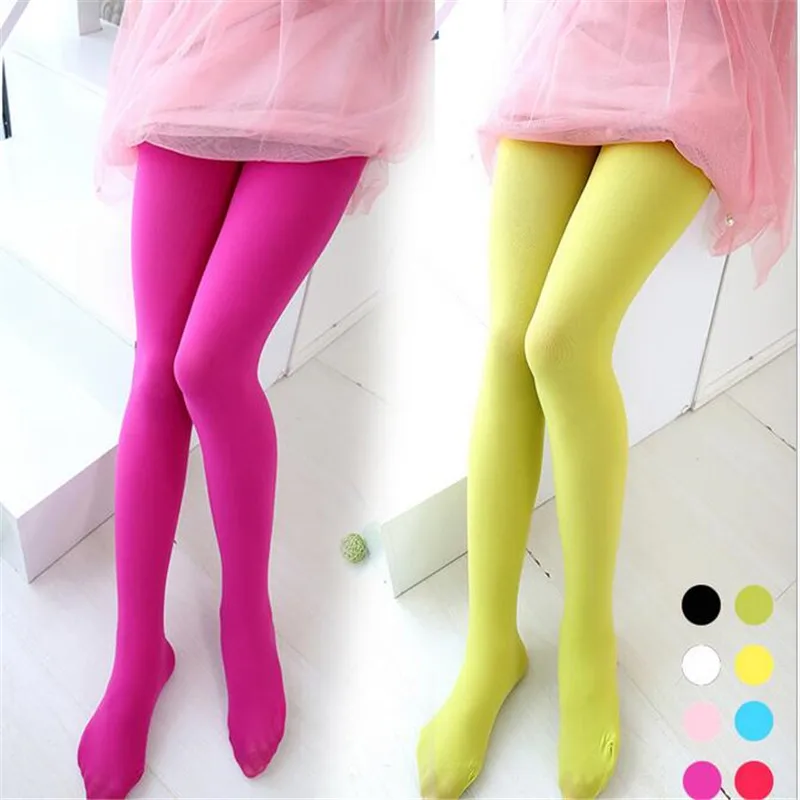 

Drop shipping 3-15 Yrs White Dancing Stockings Summer Velvet Girls Tights Candy Collant Pantyhose For Children Kids Clothing