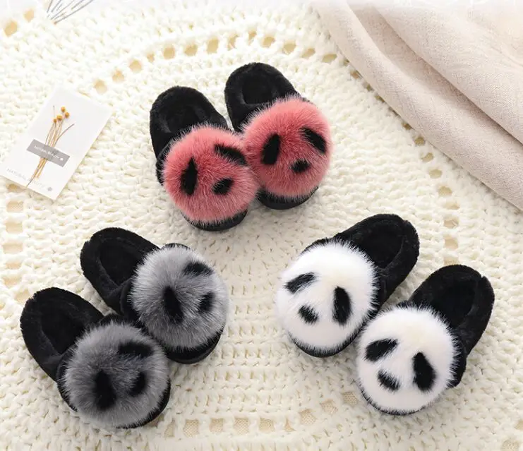 

2018 Children's Indoor Soft Fur Cotton Shoes Bedroom Baby Anti-Slip Winter Warm Slippers made in China