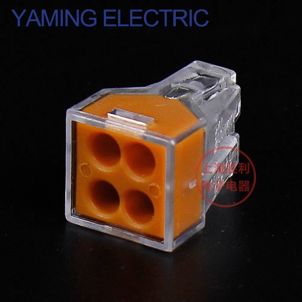 

PCT-104 4P WAGO 773-104 Push wire wiring connector For Junction box 4 pin conductor terminal block wire connector Orange P296