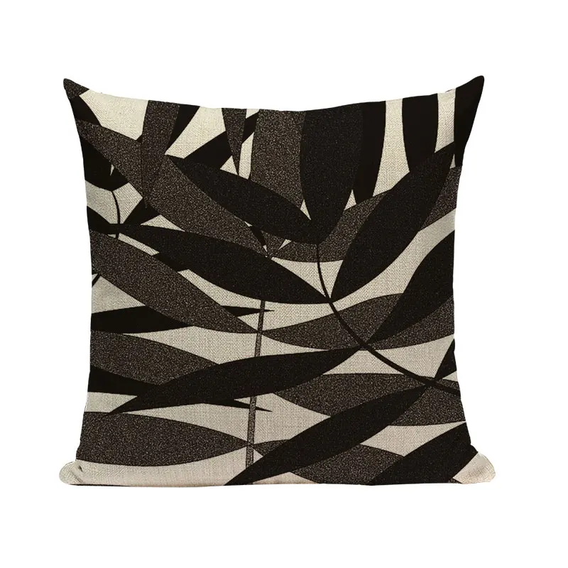 Скандинавские Декоративные Чехлы на подушки для дома, тканые черно-белые цветы, дерево, диванная кровать, диванные подушки, квадратная наволочка с принтом на заказ - Цвет: 8967