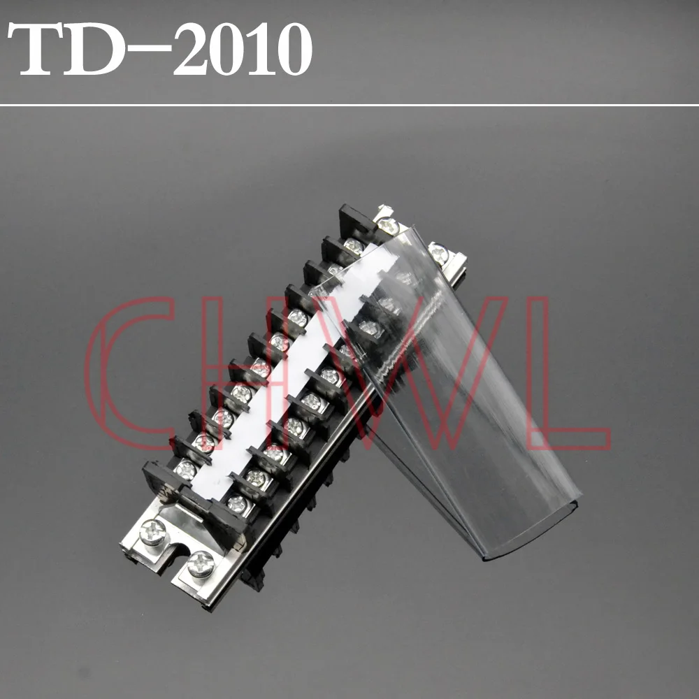 TD 2010 Fixed Terminal Block With Aluminum Track 600V 20A 10P Screw