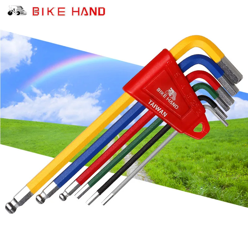 

Bike Hand Tools MTB Road Bike Multi-function Bicycle Repair Tools Hex Key Ball End Set 2/2.5/3/4/5/6mm Allen Wrench Bike Tools