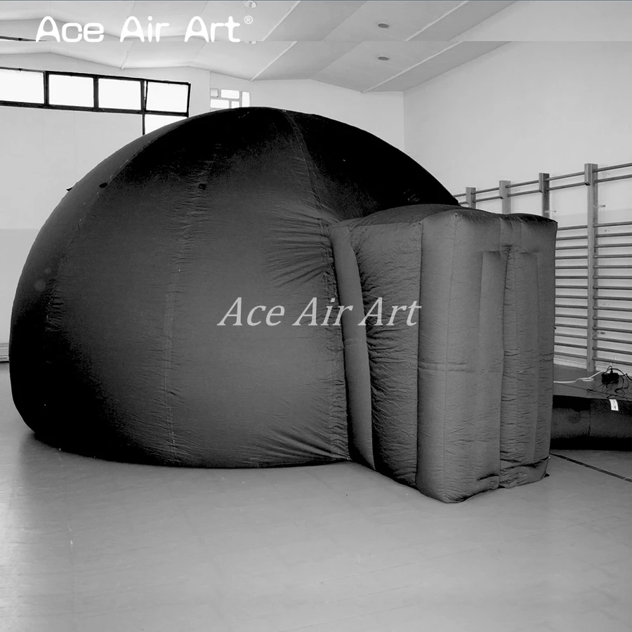 

Portable 4 m diameter black Inflatable Projection planetarium dome,astronomy and education station with white screen inside