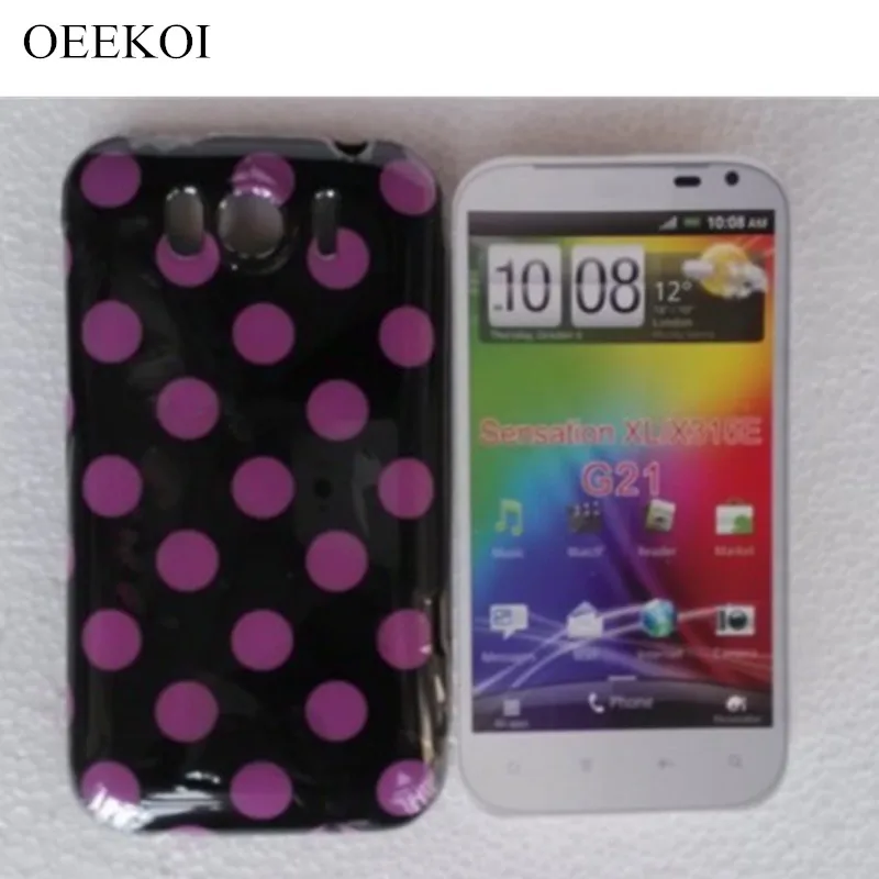 OEEKOI Мягкий ТПУ чехол для телефона в горошек hTC G21 (Sensation XL) кожаный бесплатно |