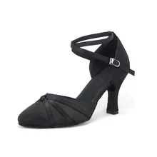 HXYOO 2017 Black Latin Ballroom Dance Shoes Lady Soft Sole Women Salsa Tango Shoes GM013