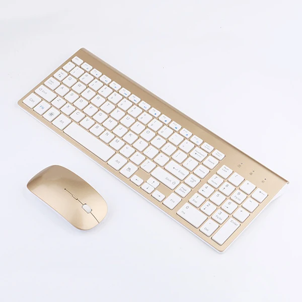 

Smooth Body 2.4GHz Wireless Keyboard and Mouse Combo 102 Keys Low-noise Wireless Keyboard Mouse for Mac Pc WindowsXP/7/10 Tv B