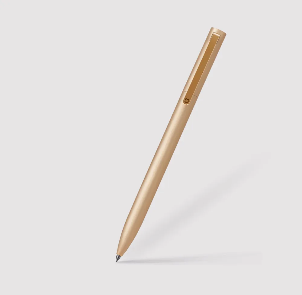 Xiaomi Gold серебристый mi jia 28g металлическая ручка mi Pen 0,5 мм Оригинальная xiaomi ручка для подписи, с заправкой чернилами синий красный черный