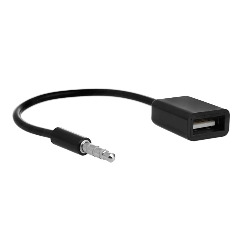 3.5mm AUX Audio To USB 2.0 Male Charger Cable Adapter Headphone Cord For Car MP3