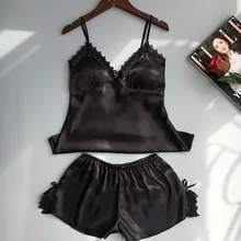 10 комплектов, хлопковый комплект из двух предметов, женская одежда для сна, шелковая пижама, сексуальная грудь, ночная рубашка,, летняя кружевная Домашняя одежда, женское белье