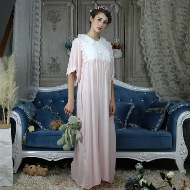 Victorian Long Nightgown Medieval Nightdress Sleepwear Robe Plus Size