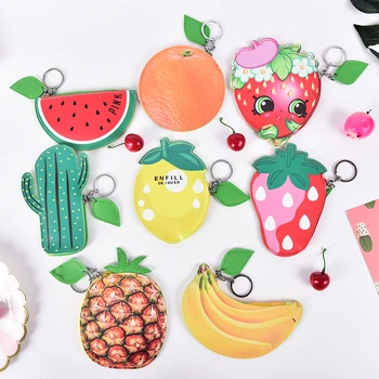 

New Kawaii Fruit Coin Purse Children Zip Small Change Purse Wallet Women Pouch Money Bag Girl Mini Short Coin Holder Wallet 1PCS