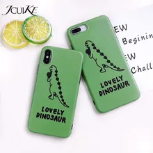 

JICUIKE Lovely Dinosaur Phone Case For iPhone 7 Case For iPhone 6 6S 8 X Plus Back Cover Retro Green Color Cases Soft IMD Capa
