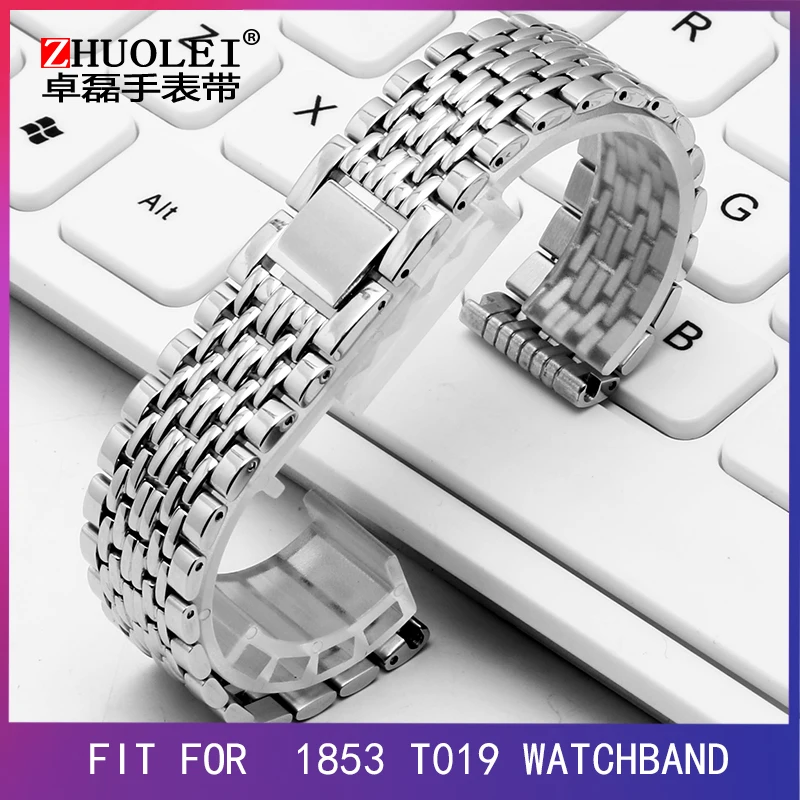 

New Solid Stainless Steel for 185 T109 Watchband Male and Female Watchband 15mm 19mm 21mm Bracelet Gift tools